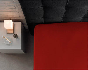 Doppelt Jersey 220 gr. Spannbettlaken Rot 140 x 200/220 cm