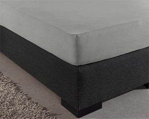 Doppelt Jersey 220 gr. Spannbettlaken Grau 80/100 x 220 cm