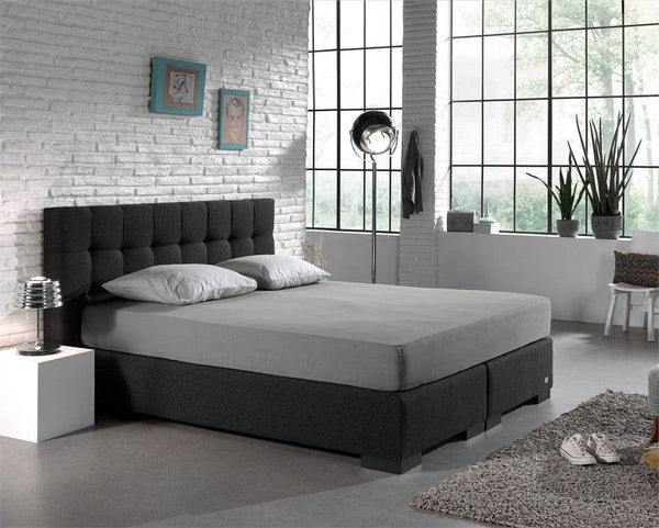 Doppelt Jersey 220 gr. Spannbettlaken Grau 190/200 x 220/230 cm