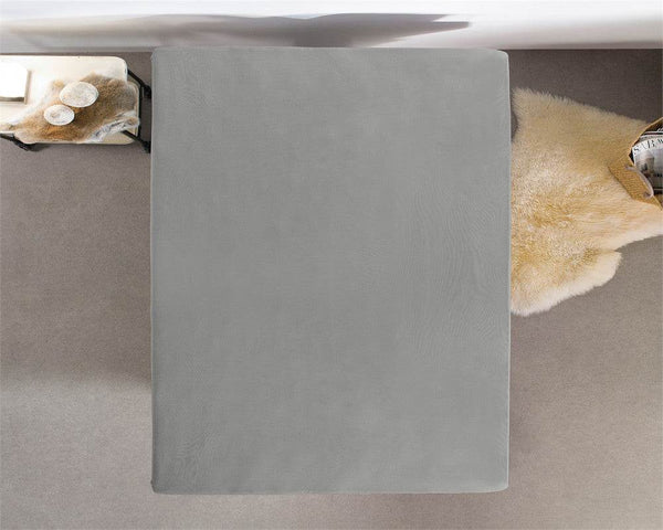 Doppelt Jersey 220 gr. Spannbettlaken Grau 190/200 x 220/230 cm