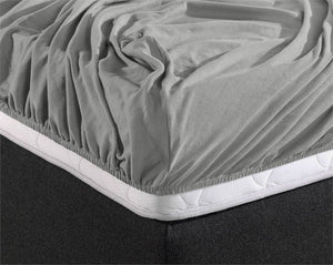 Doppelt Jersey 220 gr. Spannbettlaken Grau 190/200 x 220/230 cm