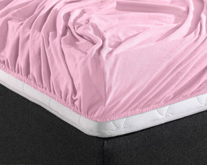 Doppelt Jersey 220 gr. Spannbettlaken Rose 140 x 200/220 cm