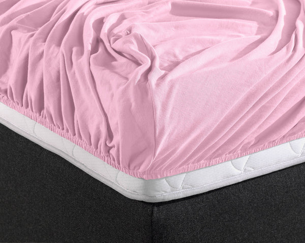 Doppelt Jersey 220 gr. Spannbettlaken Rose 140 x 200/220 cm