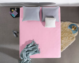 Doppelt Jersey 220 gr. Spannbettlaken Rose 140 x 200/220 cm
