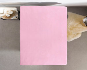 Doppelt Jersey 220 gr. Spannbettlaken Rose 140 x 200/220 cm