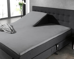 Split Topper Baumwolle Spannbettlaken Grau 160 x 200 cm