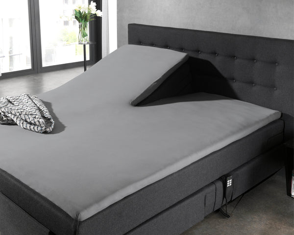 Split Topper Baumwolle Spannbettlaken Grau 160 x 200 cm