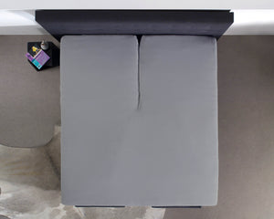 Split Topper Baumwolle Spannbettlaken Grau 160 x 200 cm