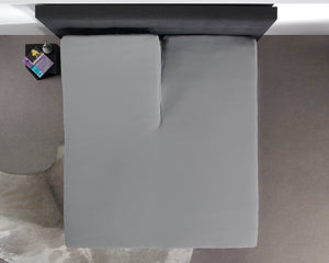 Split Topper Baumwolle Spannbettlaken Grau 160 x 200 cm