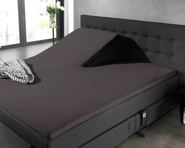 Split Topper Baumwolle Spannbettlaken Anthrazit 180 x 220 cm