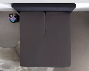 Split Topper Baumwolle Spannbettlaken Anthrazit 180 x 220 cm