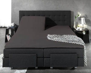 Split Topper Baumwolle Spannbettlaken Anthrazit 180 x 220 cm