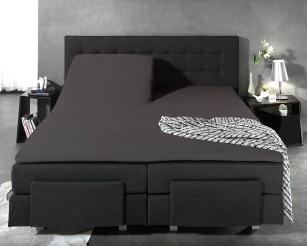 Split Topper Baumwolle Spannbettlaken Anthrazit 180 x 220 cm