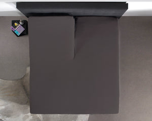 Split Topper Baumwolle Spannbettlaken Anthrazit 180 x 220 cm