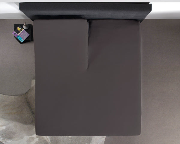 Split Topper Baumwolle Spannbettlaken Anthrazit 180 x 220 cm