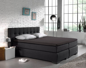 Split Topper Baumwolle Spannbettlaken Anthrazit 180 x 220 cm
