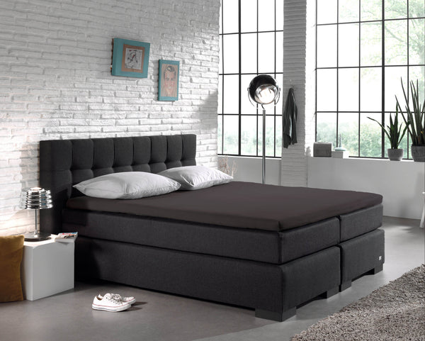Split Topper Baumwolle Spannbettlaken Anthrazit 180 x 220 cm