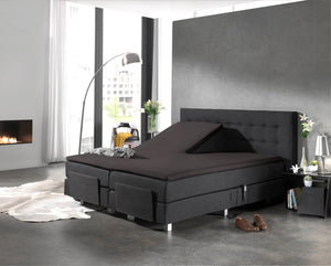 Split Topper Baumwolle Spannbettlaken Anthrazit 180 x 220 cm