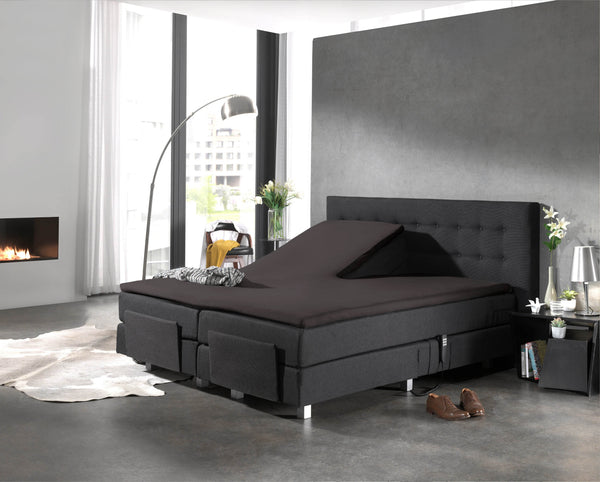Split Topper Baumwolle Spannbettlaken Anthrazit 180 x 220 cm