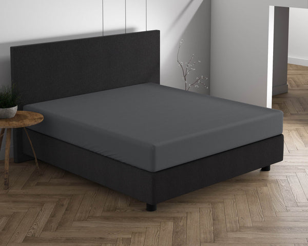 Doppelt Jersey 220 gr. Spannbettlaken Anthrazit 140 x 200/220 cm