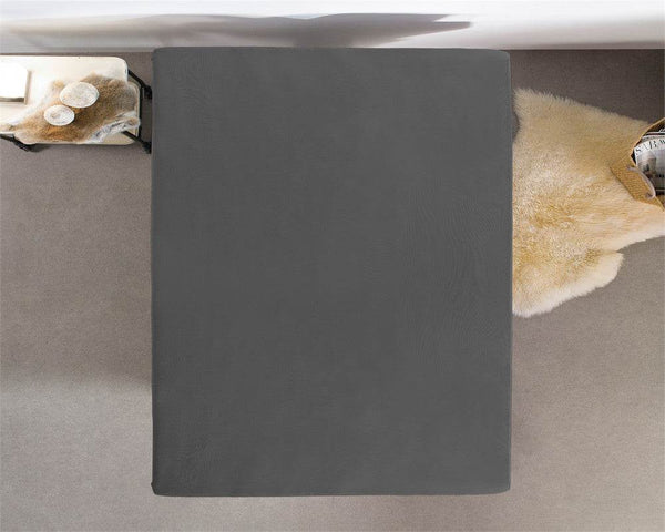 Doppelt Jersey 220 gr. Spannbettlaken Anthrazit 160/180 x 200/220 cm