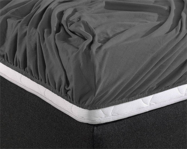 Doppelt Jersey 220 gr. Spannbettlaken Anthrazit 160/180 x 200/220 cm