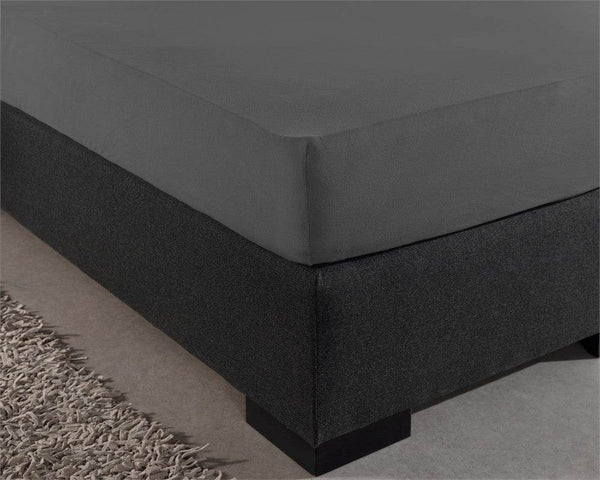 Einzel Jersey 135 gr. Spannbettlaken Anthrazit 190/200 x 200/220 cm