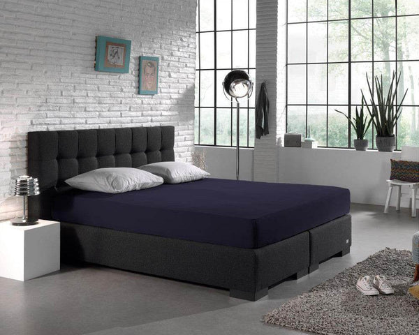 Doppelt Jersey 220 gr. Spannbettlaken Navy 140 x 200/220 cm
