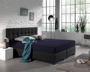 Doppelt Jersey 220 gr. Spannbettlaken Navy 140 x 200/220 cm
