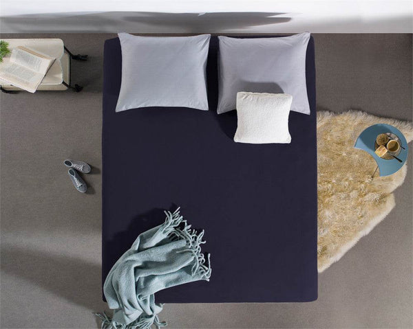 Doppelt Jersey 220 gr. Spannbettlaken Navy 140 x 200/220 cm