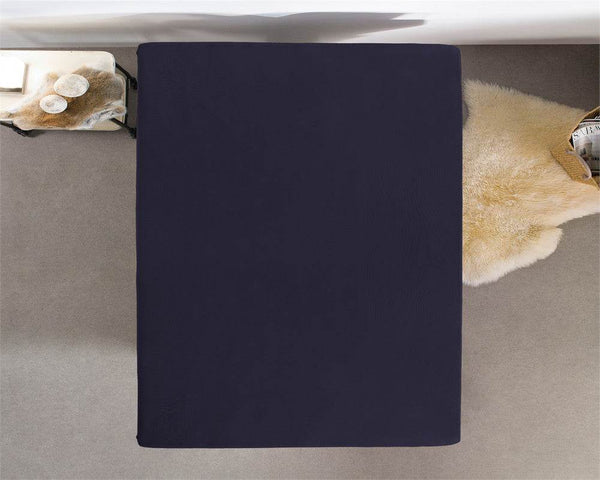 Doppelt Jersey 220 gr. Spannbettlaken Navy 140 x 200/220 cm