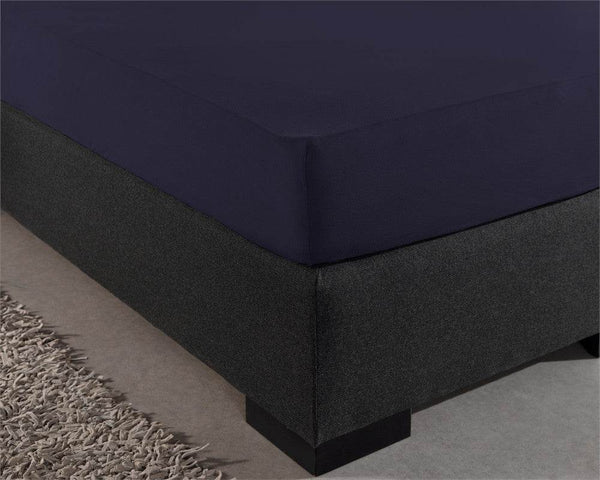Doppelt Jersey 220 gr. Spannbettlaken Navy 140 x 200/220 cm