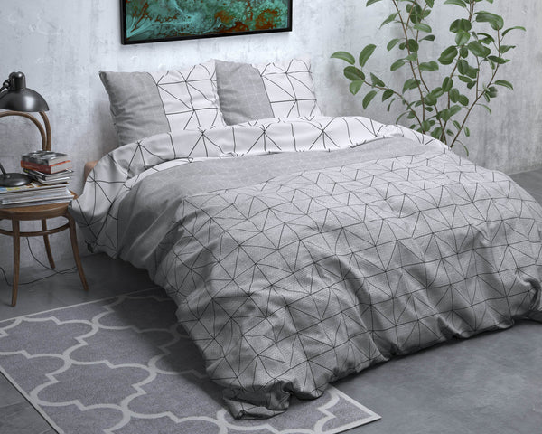 Bettbezug Flanel Gino Grau 240 x 220 cm