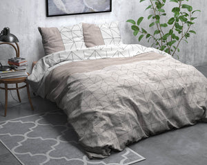 Bettbezug Flanel Gino Taupe 200 x 220 cm