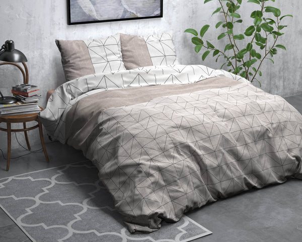 Bettbezug Flanel Gino Taupe 200 x 220 cm