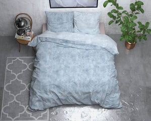 Bettbezug Flanel Washed Cotton blau 240 x 220 cm