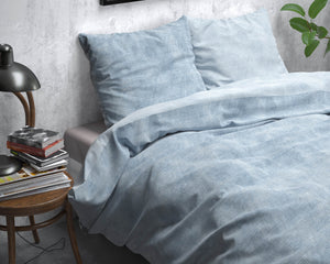 Bettbezug Flanel Washed Cotton blau 140 x 220 cm