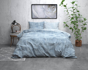 Bettbezug Flanel Washed Cotton blau 200 x 220 cm