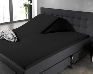 Split Topper Baumwolle Spannbettlaken Schwarz 200 x 220 cm