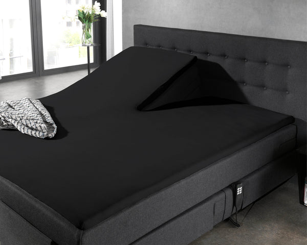 Split Topper Baumwolle Spannbettlaken Schwarz 200 x 220 cm
