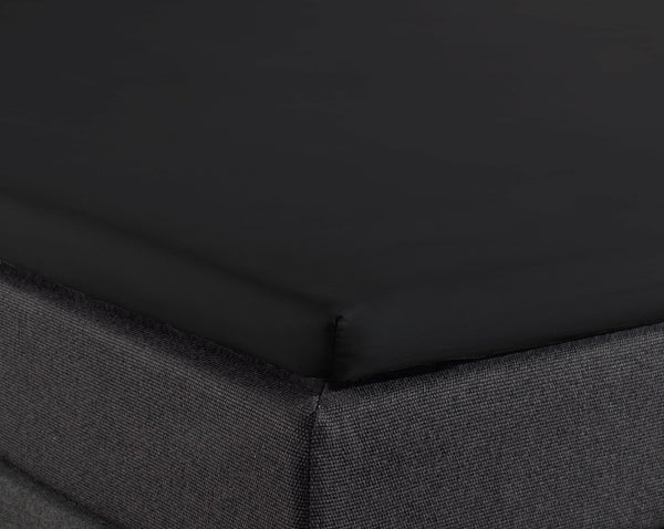 Split Topper Baumwolle Spannbettlaken Schwarz 200 x 220 cm