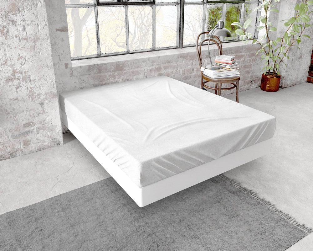 Flanel Premium Spannbettlaken Weiss 180 x 200/210 cm