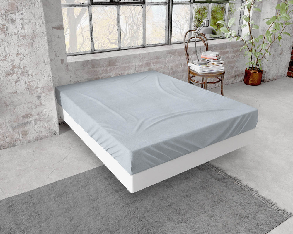 Flanel Premium Spannbettlaken Grau 180 x 200/210 cm
