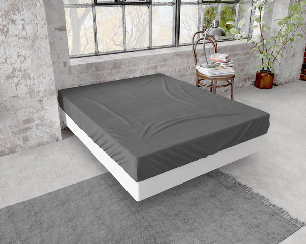 Flanel Premium Spannbettlaken Anthrazit 140 x 200/210 cm
