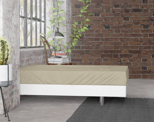 Flanel Premium Spannbettlaken Taupe 140 x 200/210 cm