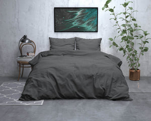 Bettbezug Flanel Jason Anthrazit 200 x 220 cm