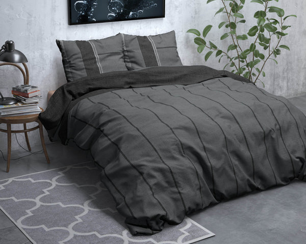 Bettbezug Flanel Kees Anthrazit 140 x 220 cm