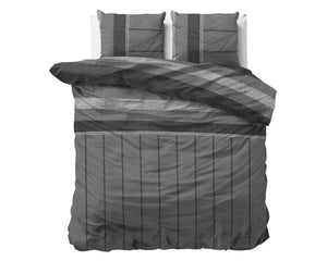 Bettbezug Flanel Stone Stripe Grau 240 x 220