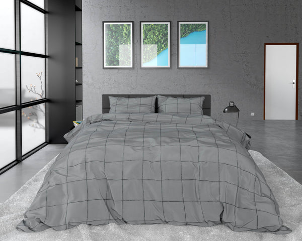 Bettbezug Deep check Grey 240 x 220 cm