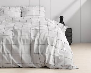 Bettbezug Deep check White 240 x 220 cm